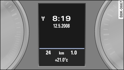 Instrument cluster: Time and date display